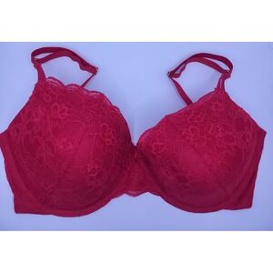 Joyspun 36DD Padded Red Lace Push-up Underwire Bra